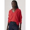 V-Ausschnitt-Pullover LEVI'S "TARA SUPER SOFT V", Damen, Gr. L (40), rot (true rot), Strick, Obermaterial: 53% Baumwolle, 32% Polyester, 13% Polyamid, 2% Elasthan, casual, bequem hüftlang, V-Ausschnitt, Langarm Raglanärmel Bündchen, Pullover, im...