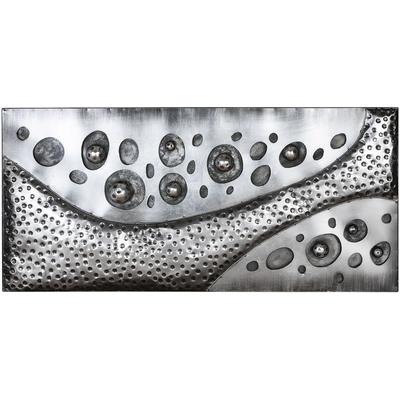 Metallbild CASABLANCA BY GILDE "Bild rechteckig Callosti silberfarben H. 56 cm", silber (farbe bild(er): silberfarben), B:120cm H:56cm T:6cm, Metall, Bilder Image