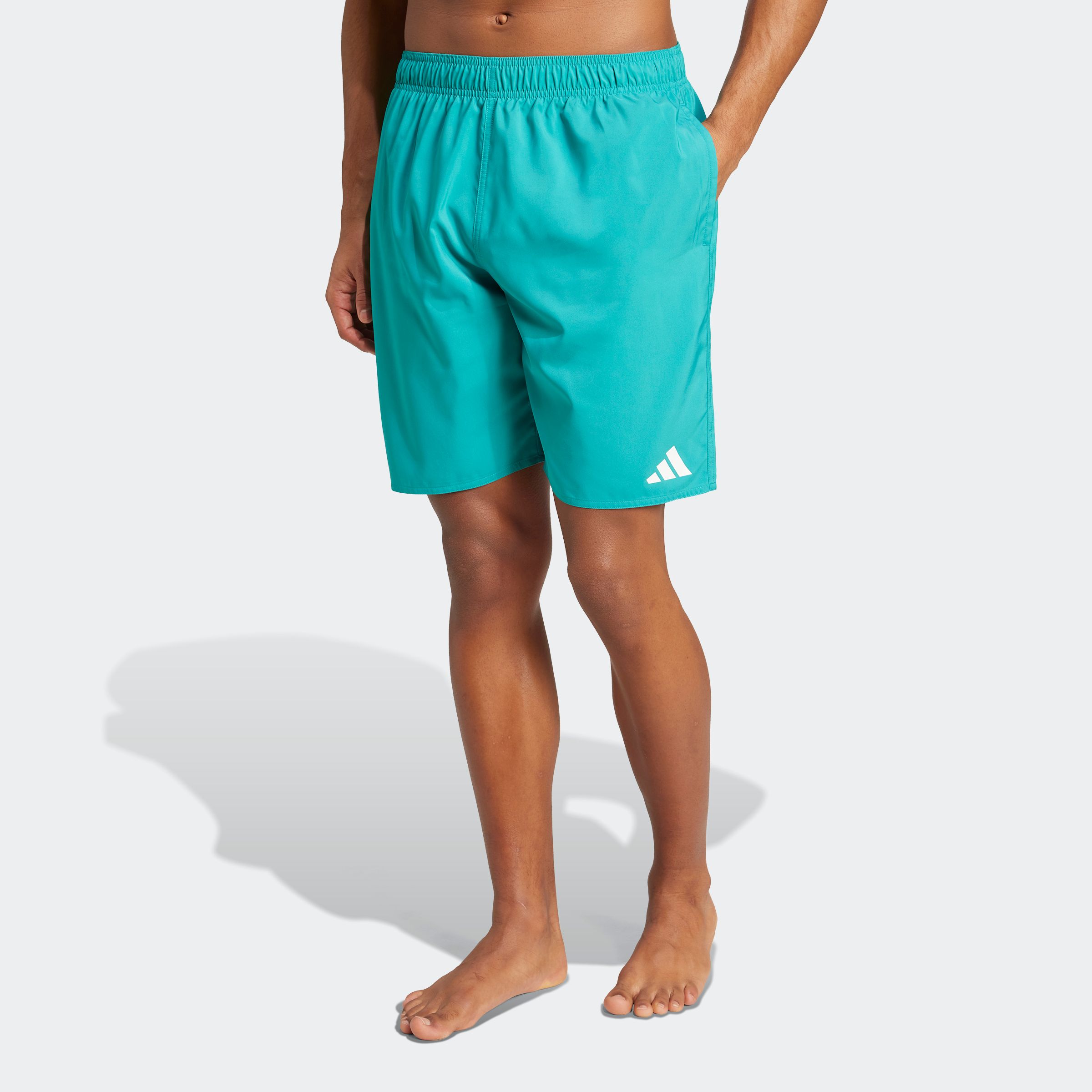 Badeshorts ADIDAS PERFORMANCE "ESS SH 8IN", Herren, Gr. S, N-Gr, pure teal, weiß, Obermaterial: 100% Polyester, Badehosen Image