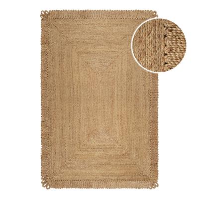 Teppich GREEN LOOOP "June", beige (natur), B:140cm H:12mm L:200cm, Jute, Teppiche, handgewebt, robust, strapazierfähig, skandinavisch, Naturfaser Image