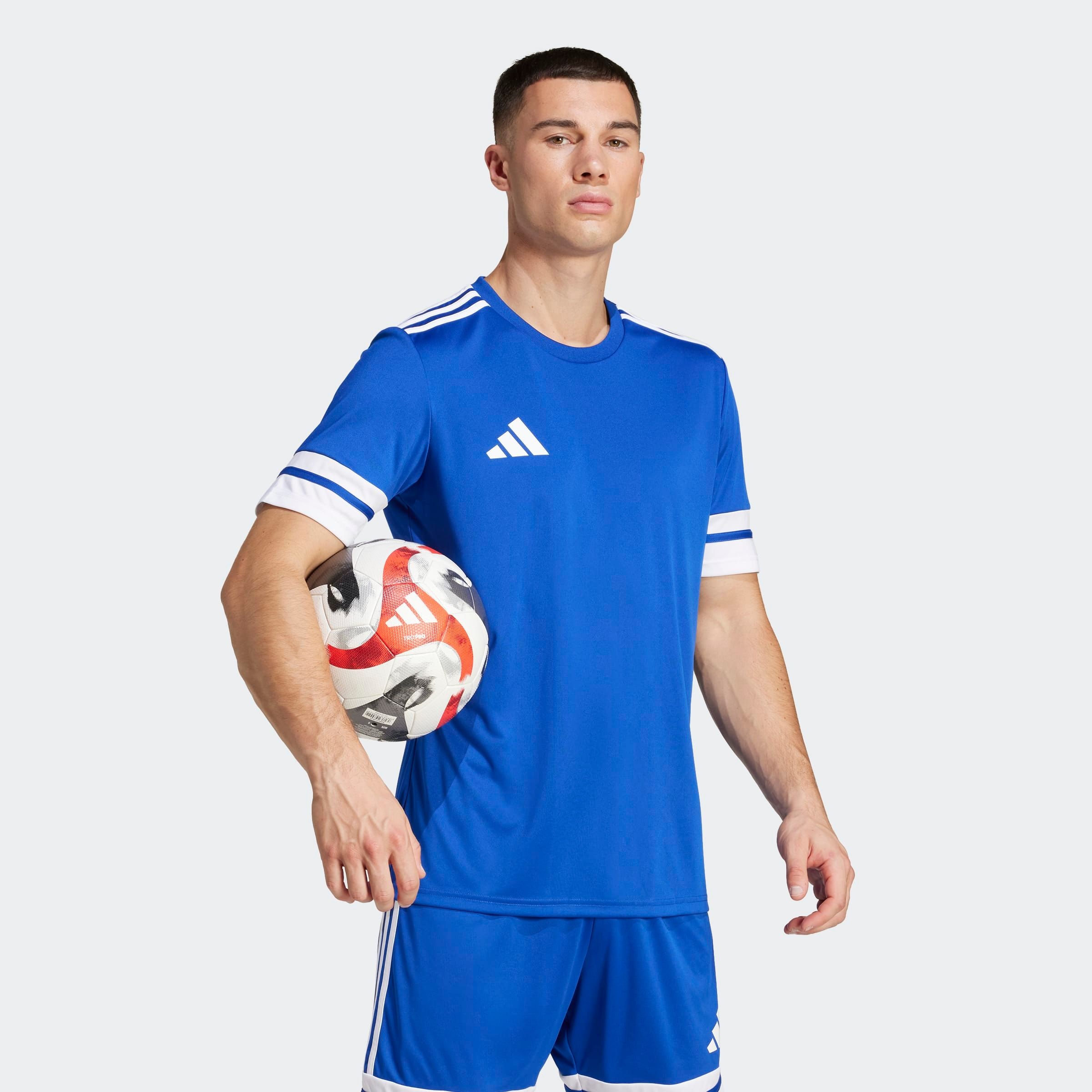 Fußballtrikot ADIDAS PERFORMANCE "SQUA25 JSY M", Herren, Gr. 3XL, blau (royal blau, weiß), Obermaterial: 100% Polyester, Rundhals, Trikots Fußballtrikot