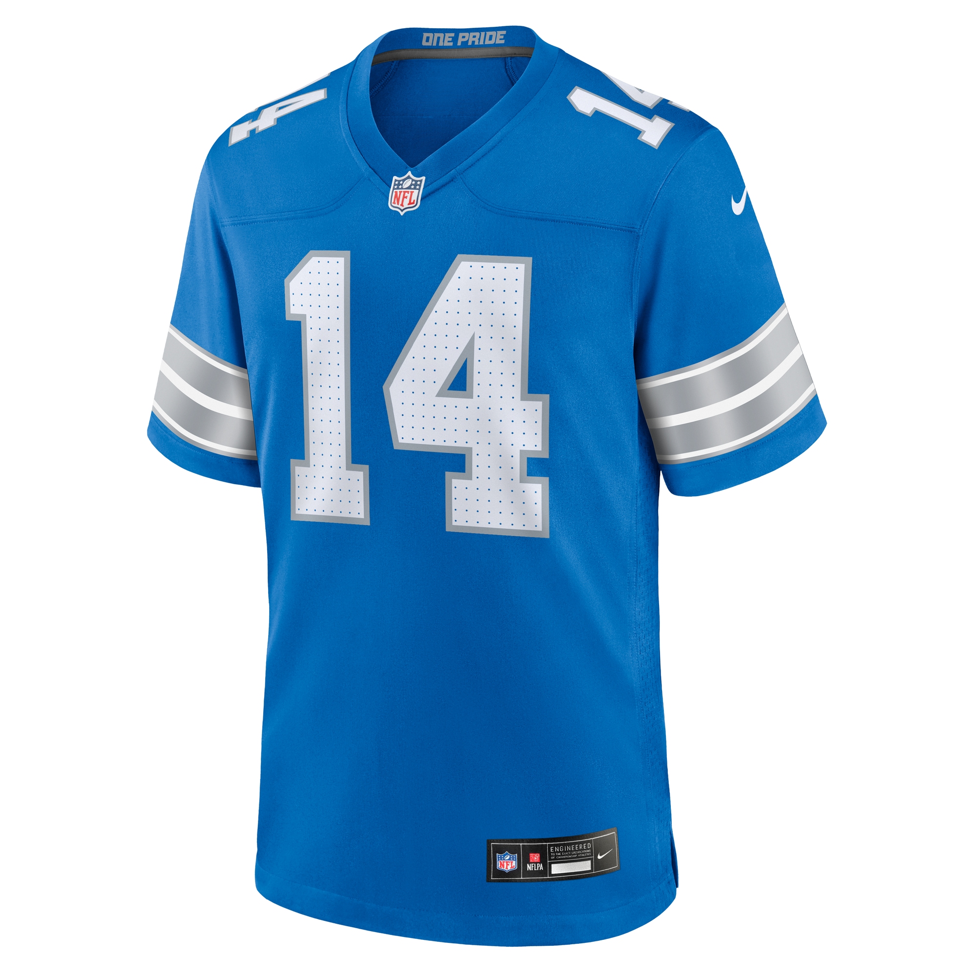 Footballtrikot NIKE "Nike Trikot Detroit Lions Nike Home Game St. Brown 14", Herren, Gr. L, blau, 100% Polyester, Trikots Image