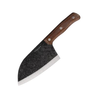 Condor Tool and Knife Serbian Kuvar Cleaver Knife 11.25in Overall 6.25in Natural Finish 1075HC Steel Blade Brown Micarta Handle Brown Leather Belt