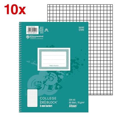 Ursus 10x Collegeblöcke »Kleinformat« A5 kariert 5 x 5 mm Image