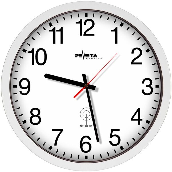 Peweta Uhren Funkwanduhr weiß 350 mm weiß Image