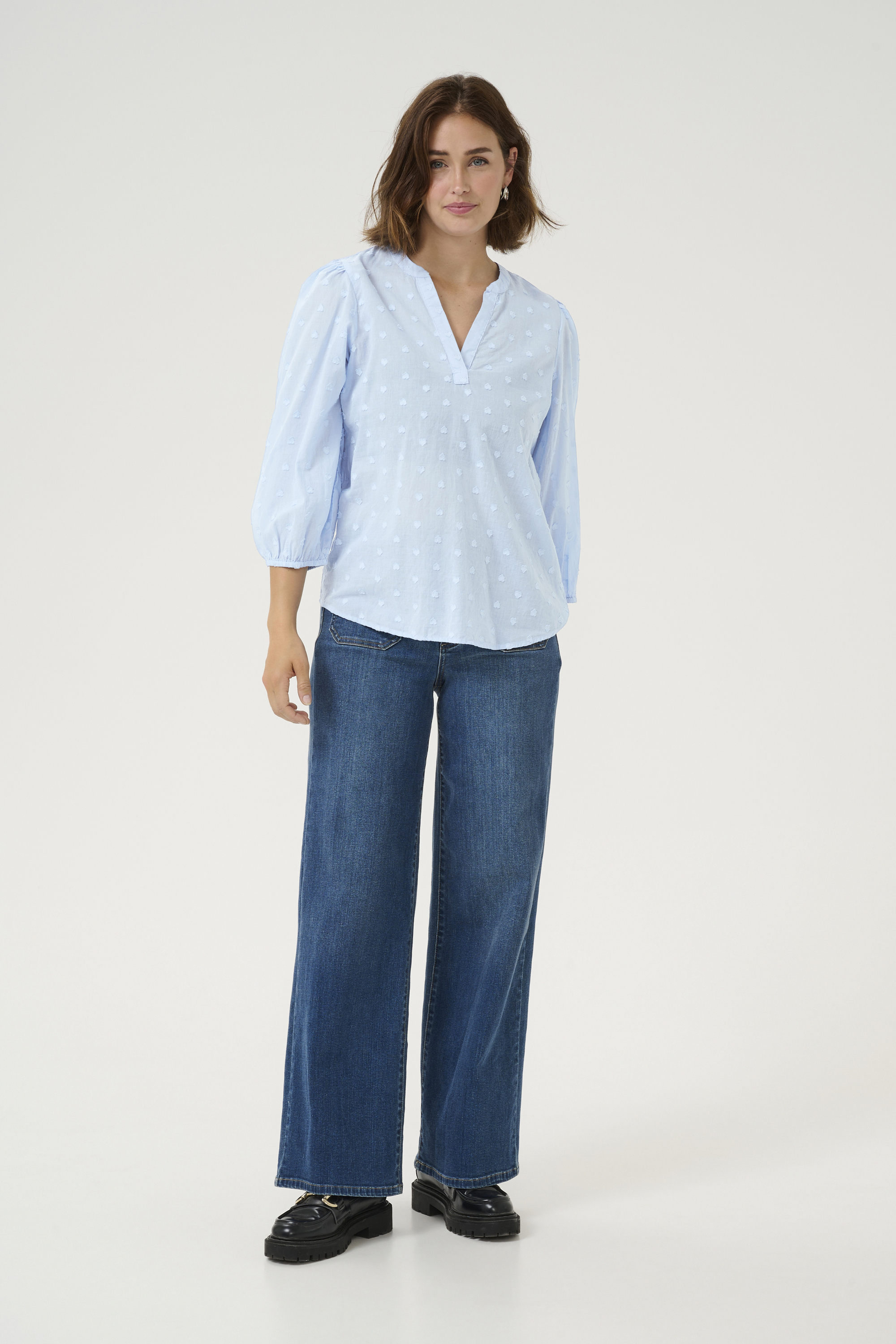 Langarm-Bluse Regular fit Soft Chambray blue Image