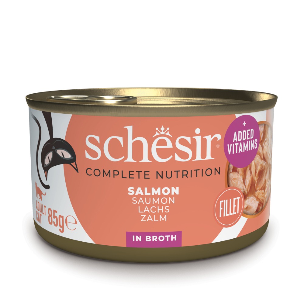 Schesir Complete Nutrition Filetti in brodo 6 x 85 g in lattine - Salmone