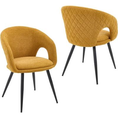 Wahson Esszimmerstühle 2er Set stilvollen Chenille weich gepolsterte Lounge-Stühle mit Image