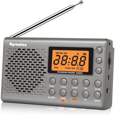 Linghhang - Grau) Tragbares AM/FM/Kurzwellenradio, batteriebetriebene Taschenradios, großes Image