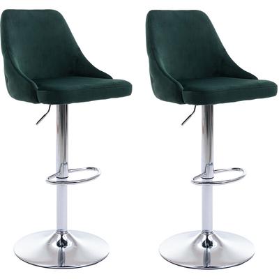 2er Set Barhocker aus Samt Bistrohocker mit Rücklehne Barstuhl höhenverstellbar für Kücheninsel, Image