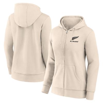All Blacks Essentials Hoodie mit durchgehendem Reißverschluss – Creme – Damen Image