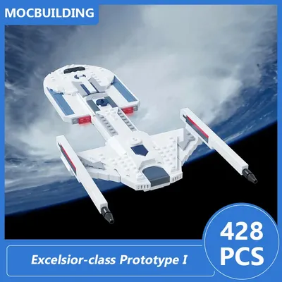 Excelsior-Klasse Prototyp I Modell Moc Bausteine Diy Montieren Ziegel Raum Serie Pädagogisches Kreatives Spielzeug Geschenke 428PCS Image