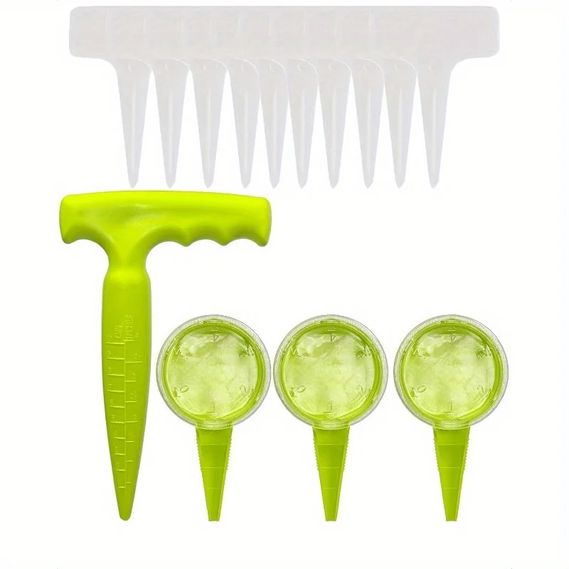 Samenpflanzwerkzeug mit Dibber und Samenspender, präzises Pflanzen für kleine Samen, manuelle Gartensämaschine für die Hausgartenarbeit und Gr Image