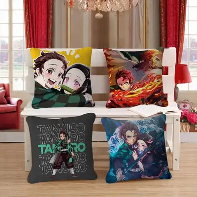 Kamado T-Tanjirou Personalisiertes Kissen Staubschutz Schlafzimmer Kinder Party Dekoration Kissenbezug Geburtstag Kinder Geschenk Image