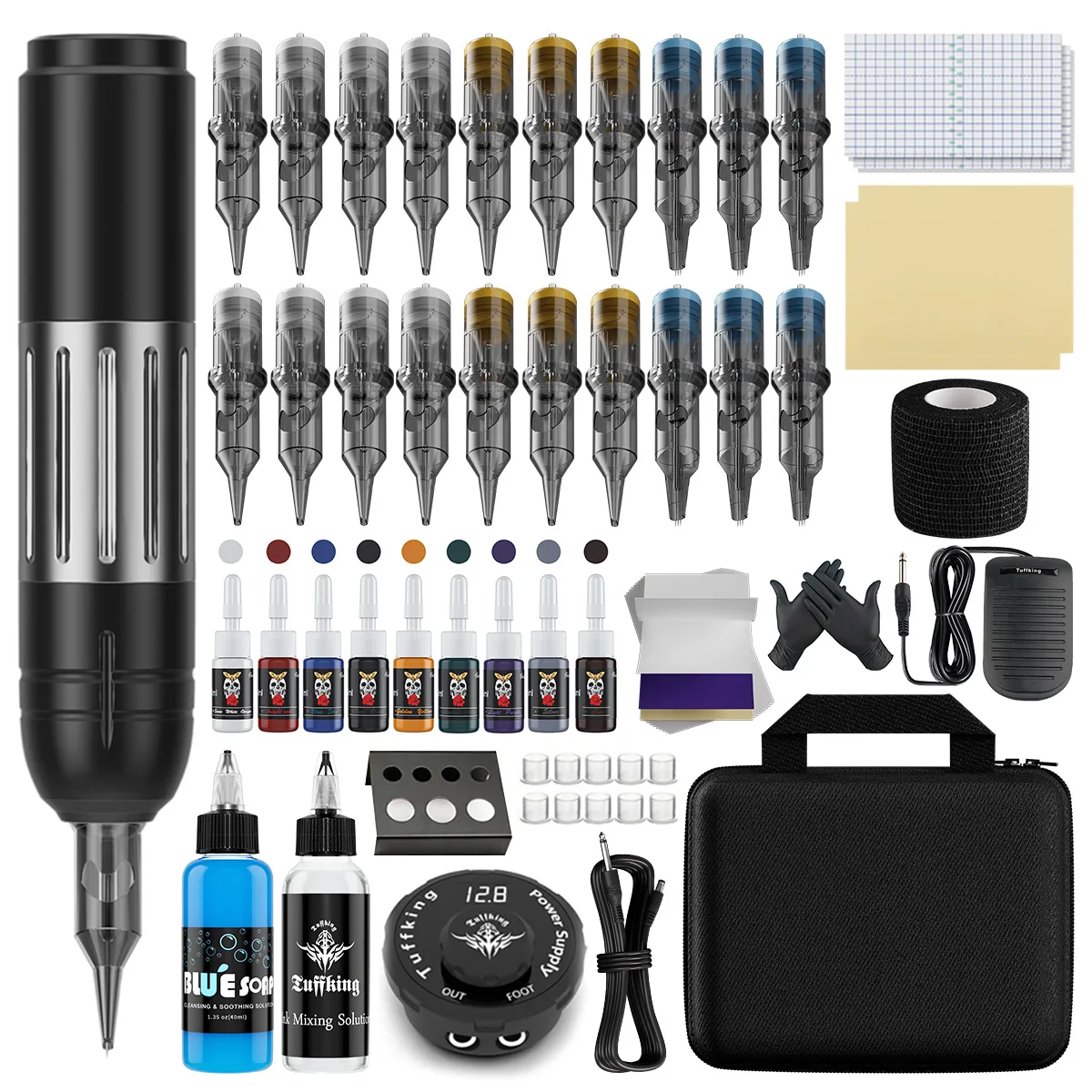 Tuffking Tattoo-Maschine, kompletter Satz Tattoo-Werkzeuge, All-in-One-Maschine, Stiftmotor, Tattoo-Stift-Ausrüstung Image