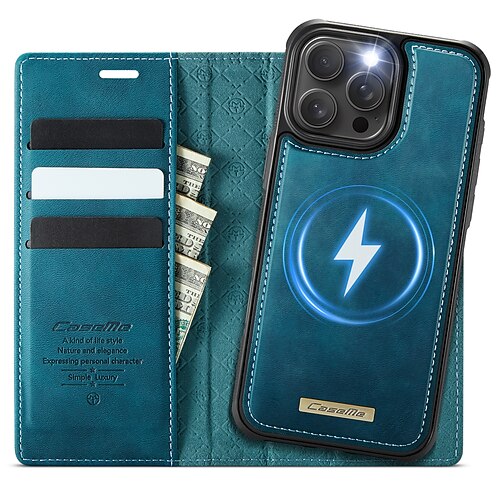 Handy Hülle Handyhüllen Für iPhone 17 Pro Max 17 Air 16 15 14 Pro Max Plus 16e 13 Pro Max Brieftaschenhülle Mit Ständer Abnehmbar Magnetisch Retro TPU PU-Leder Image