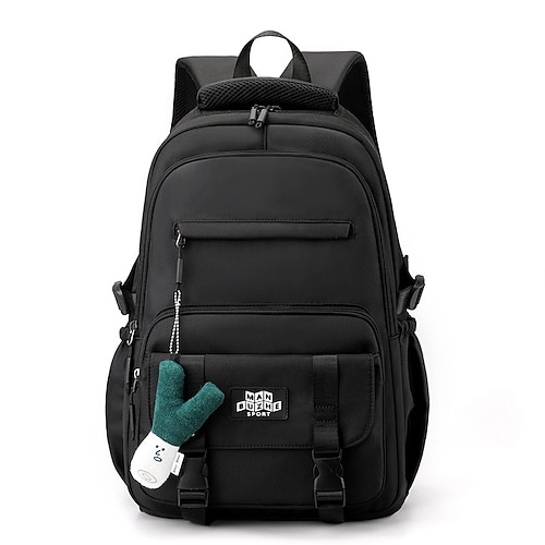 Zaino per il ritorno a scuola per ragazze adolescenti: grazioso zaino scolastico con portachiavi in peluche, zaino leggero multitasche per la scuola media e superiore