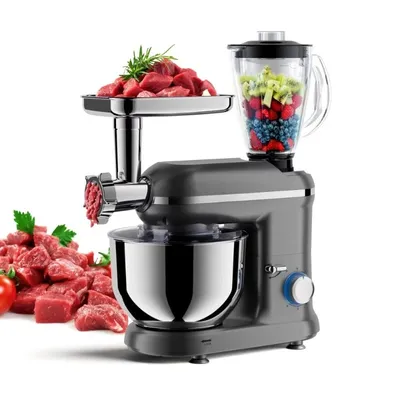 Professional 5 in 1 Electric Kitchen Stand Mixer Multifunctional Cake Mixer and Meat Grinder with Baking Mixing Bowl