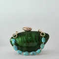 Marmor Perle Grün Marke Kupplung Weibliche Mini Frauen Designer Abend Party Nette Perle Shell Geldbörse Elfenbein Handtasche Acryl Ei Tasche