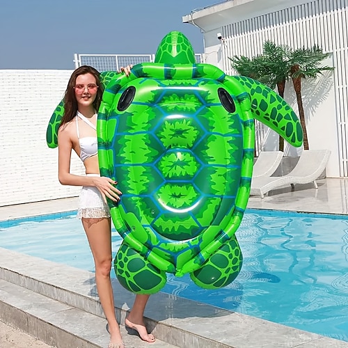 1 Stück aufblasbarer Simulations-Riesenschildkröten-Schwimmer aus verdicktem PVC-Material für Wasserspiele, geeignet für Sommerstrand-Schwimmbecken und Wasserstrand-Partyzubehör Image