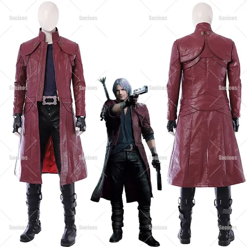 Game DMC5 Dante Cosplay Costume Tony Redgrave Cosplay Costume Outfit Red Coat Tony Uniform For Hallowmas Party Adult Men