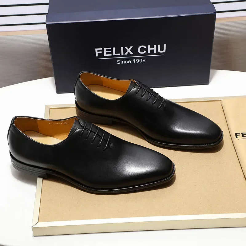 Designer Echtleder Herren Wholecut Oxford Schuhe Luxusmarke Schwarz Braun Kleid Schuhe für Business Büro Formelle Kleidung Image