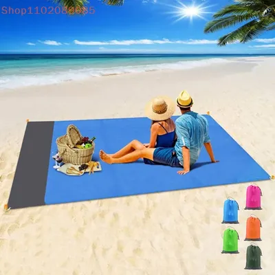 Beach Blanket Sandproof 200 X 140cm Waterproof Beach Mat Lightweight Picnic Blanket For Travel Hiking Sports