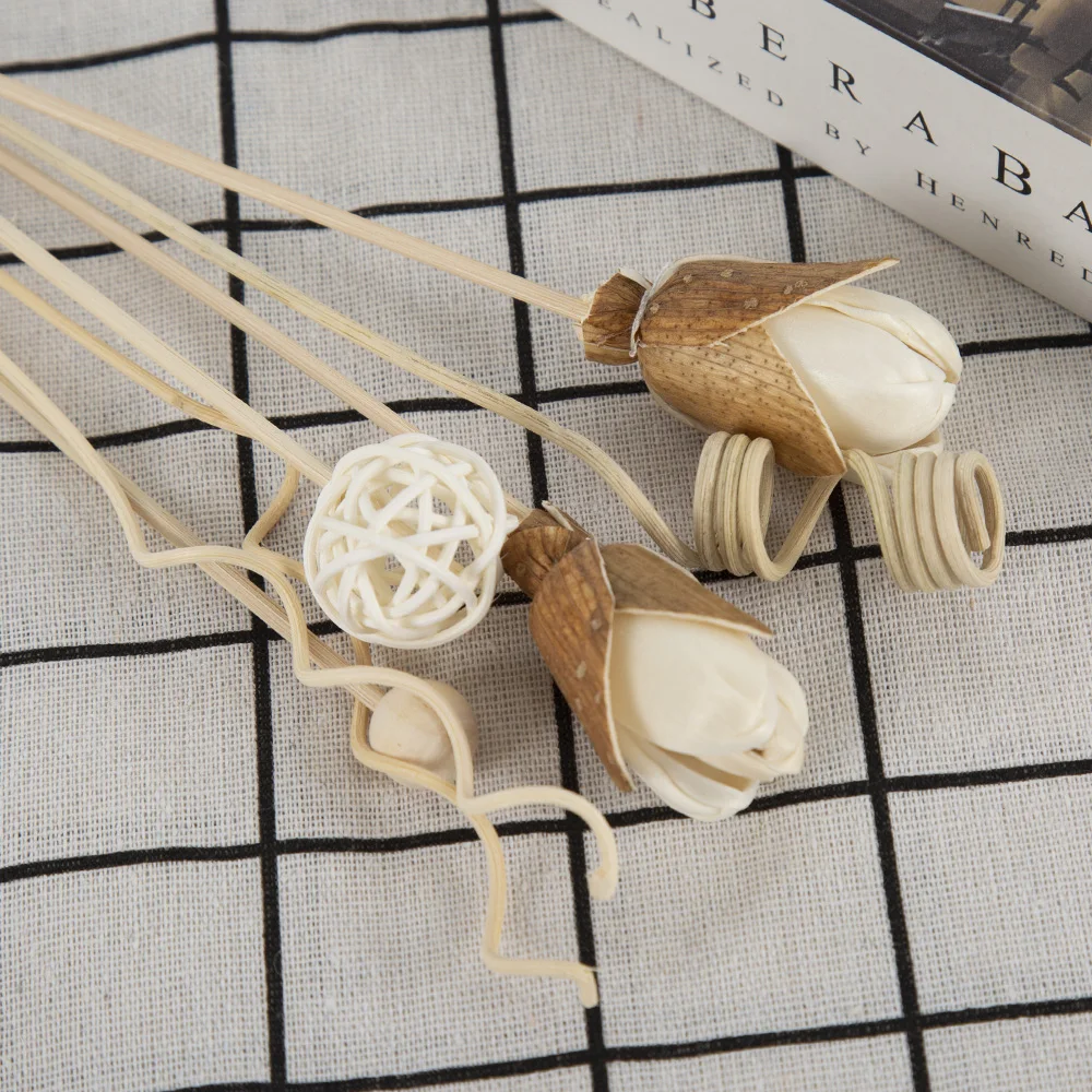 7PCS Floral Bud Reed Diffusor Sticks Dekorative Duftstiele für ätherische Öle Aromatherapie Image
