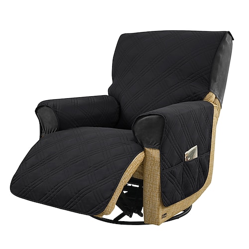 1 Stück moderner Sesselbezug mit samtigem Kunstfell – waschbarer Stretch-Sesselbezug für das Wohnzimmer Image