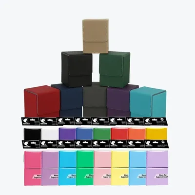 100 Kartenhüllen und Sammelkarten-Aufbewahrungsbox mit 2 Trennwänden, Commander Deck Box, kompatibel mit MTG PTCG Baseball Sport Card Image