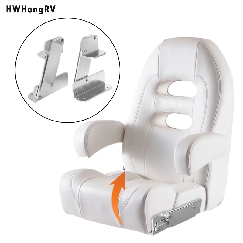 Schneller und kostenloser Versand. Klappbares Bootssitzscharnier aus Aluminium. Neue und gebrauchte Yachtsitzgelegenheiten. Zusammenklappbare Marine-Sitz-Hardware. Polierte Oberfläche Image