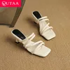 QUTAA 2025, Mode, sexy Damen-Sandalen, Schuhe, High Heels, Leder, offene Clip-Zehe, Party-Hausschuhe, Schuhe, Slingback-Kleid, Größe 34–43