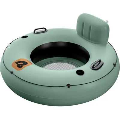 Siesta Float 48" Inflatable River Tube Heavy-Duty Water Float w/Backrest Cup Holders 300 lbs Repair Kit Pool Lake River