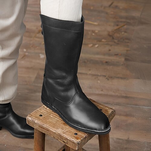 Vintage Mittelalterlich Renaissance Schuhe Stiefel Kniehohe Stiefel Pirat Wikinger Kreuzritter Kostüm Herren Keltisch Seeräuber Halloween Maskerade Party Abend LARP Renaissance-Messe Erwachsene Image