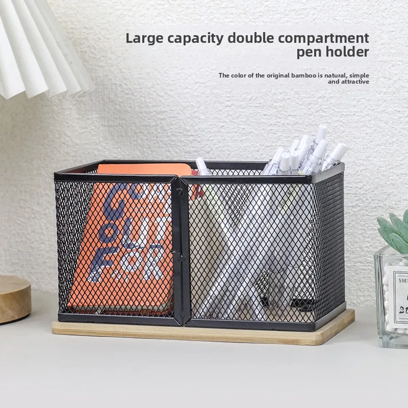 en Halter Büro Schreibtisch Eisen einfache Schreibwaren Lagerung Artikel Student Metall Lagerung große Kapazität multifunktionale Aufbewahrungsbox