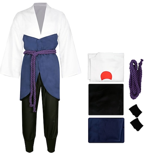 Cosplay Ninja Sasuke Uchiha Anime Cosplay Kostüm Outfits Cosplay-Anzüge Halloween Karneval Leistung Party Bühne Oberteil Hose Für Herren Erwachsene Image