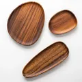 Piatto di legno Irregolare di Legno di Acacia Piatto Della Torta Piatto Da Dessert di Frutta Che Serve Vassoio di Sushi Piatto Piccolo Piatto di Caffè Vassoio Del Tè di Legno Stoviglie