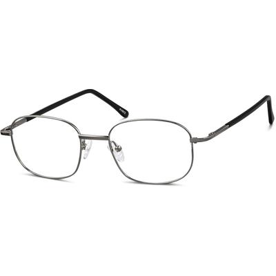 Zenni Rectangle Glasses Gray Stainless Steel Full Rim Frame