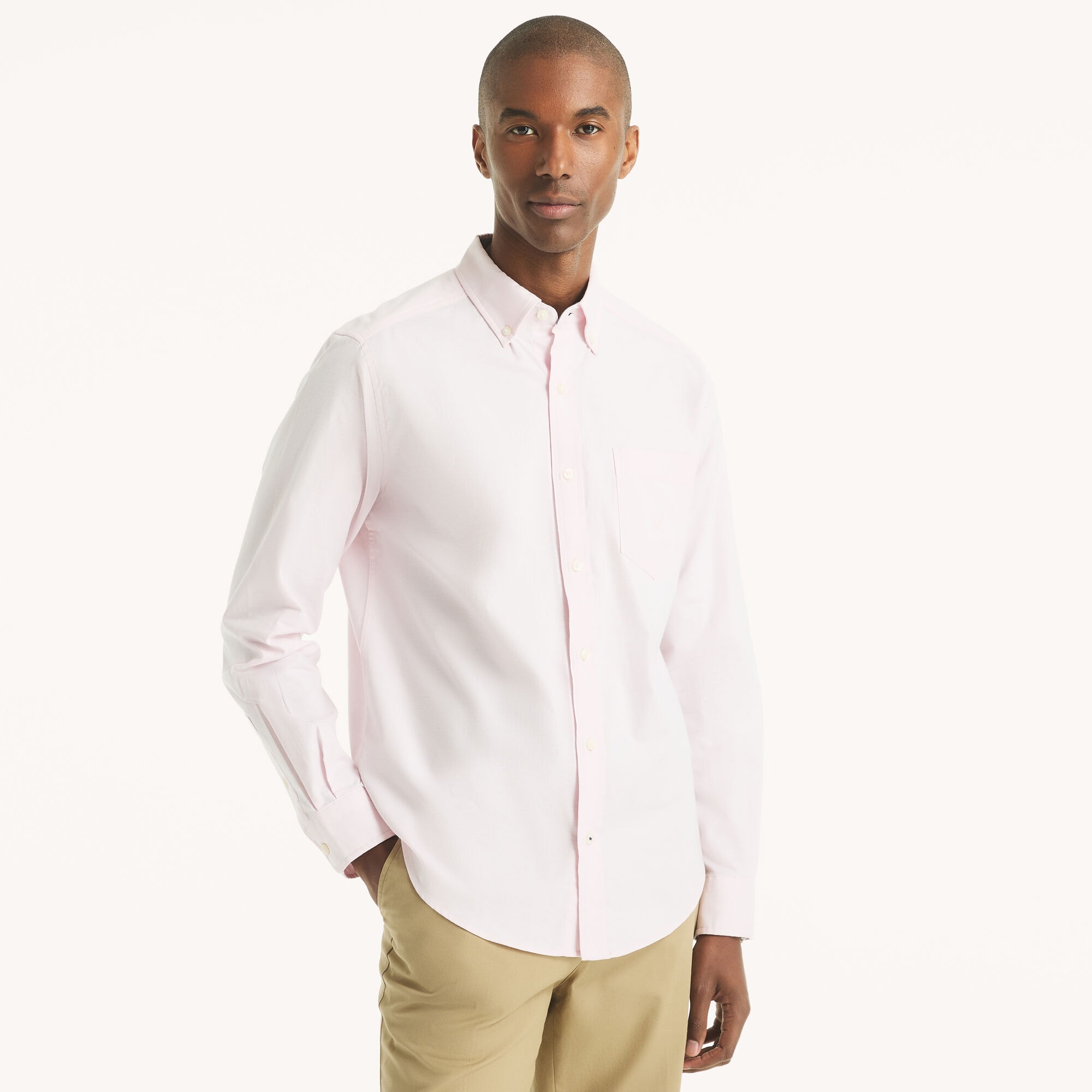 Nautica Men's Solid Oxford Shirt 640 (Pale Orchid), XXL