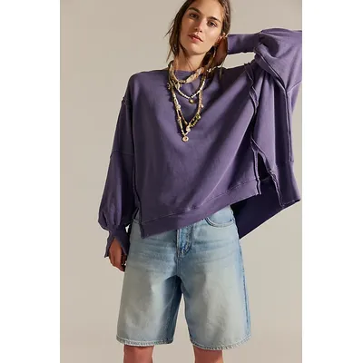 We The Free Camden Sweatshirt at Free People in Purple Horizon, Size: Medium