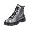 Schnürstiefelette PAUL GREEN "Paul Green Stiefelette Leder", Damen, Gr. 38, silber (metallic silber), Leder, casual, Schuhe