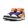 Sneaker PUMA "REBOUND V6 MID AC+ PS", Kinder, Gr. 31, puma weiß, orange glo, puma schwarz, Synthetik, mehrfarbig, sportlich, Schuhe