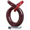 Dekoobjekt CASABLANCA BY GILDE "Skulptur Curvum rot H. 24 cm", rot, B:17cm H:24cm T:8cm, Glas, Dekofiguren
