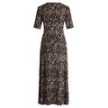 Maxikleid BETTY BARCLAY "Betty Barclay Maxikleid mit Raffung", Damen, Gr. 40, Normalgrößen, blau (dunkelblau, braun), Obermaterial: 94% Polyester, 6% Elasthan., feminin, körpernah lang, V-Ausschnitt, Kleider