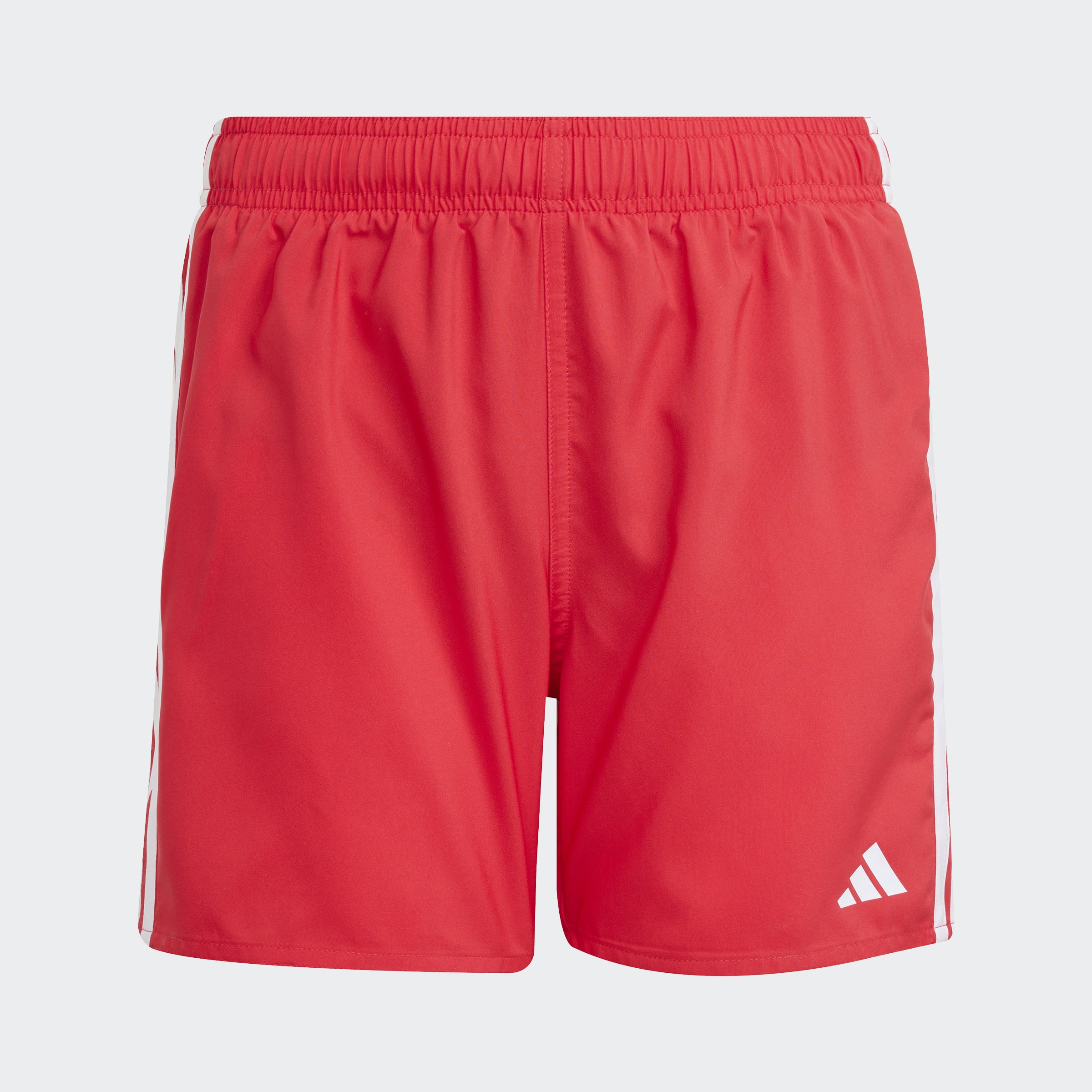 Badeshorts ADIDAS PERFORMANCE "3-STREIFEN KIDS", Jungen, Gr. 164, N-Gr, rot (pure ruby, weiß), Obermaterial: 100% Polyester, Badehosen Badeshorts
