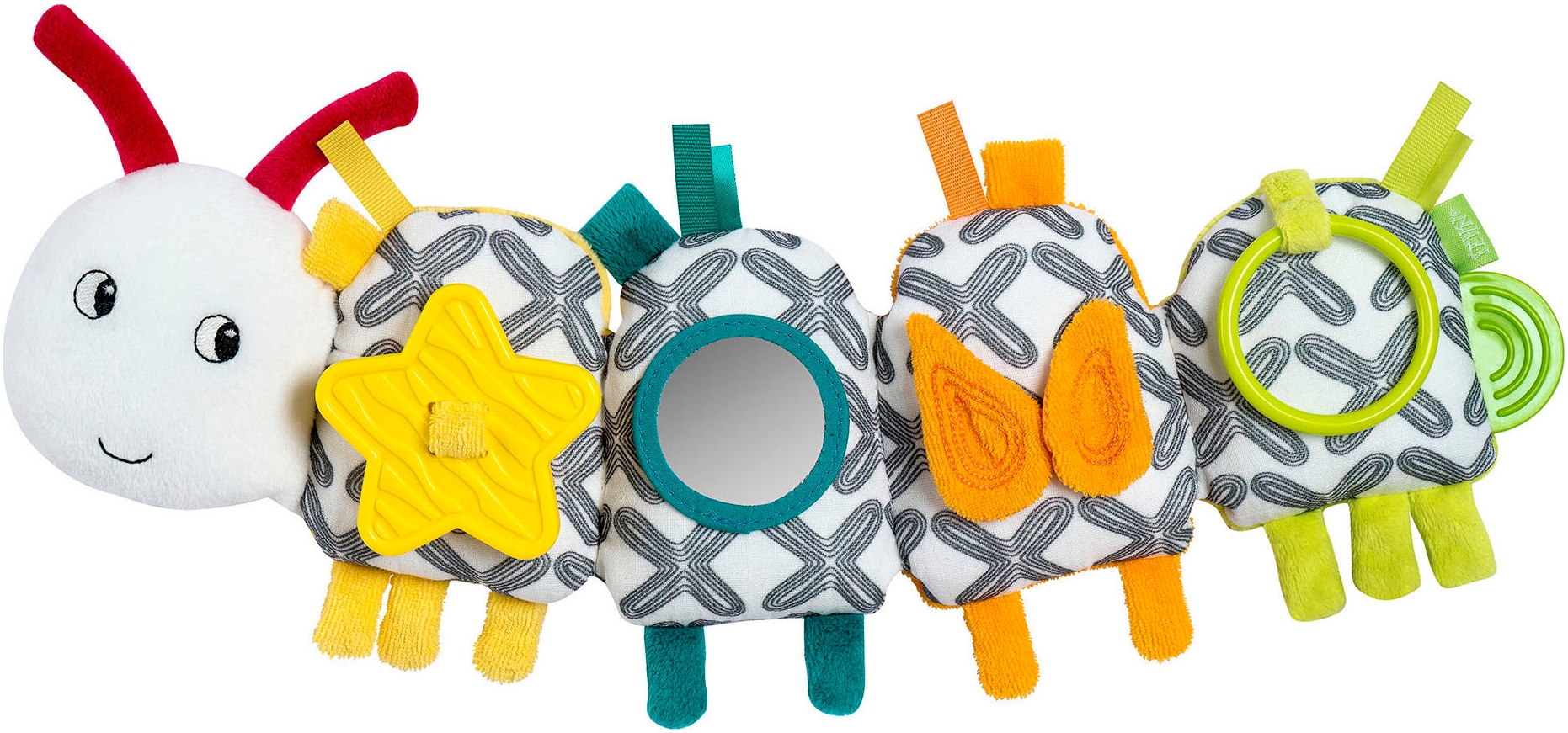 Greifspielzeug FEHN "Activity-Raupe", bunt, Greifspielzeug, KinderB:38cm H:3,8cm L:14cm, Softvelour, B:38cm H:3,8cm L:14cm Image