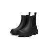 Chelseaboots TOMMY HILFIGER "RUBBER FLAG CLEATED RAINBOOT", Damen, Gr. 38, schwarz, Gummi, Elastischer Einsatz, unifarben, Basic, Schuhe, Blockabsatz, Schlupfboots, Gummistiefel, beidseitiger Stretcheinsatz