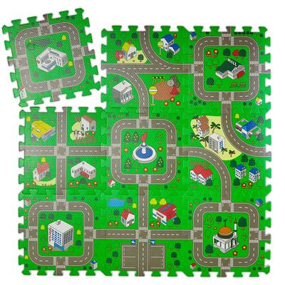 Puzzlematte Straße, 9-teiliger Autoteppich, schadstofffrei, eva Schaumstoff, Kinderzimmer, BxT: Image