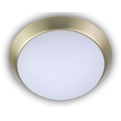 Led Deckenleuchte Deckenschale Opalglas matt Dekorring Messing matt, ø 50cm Image