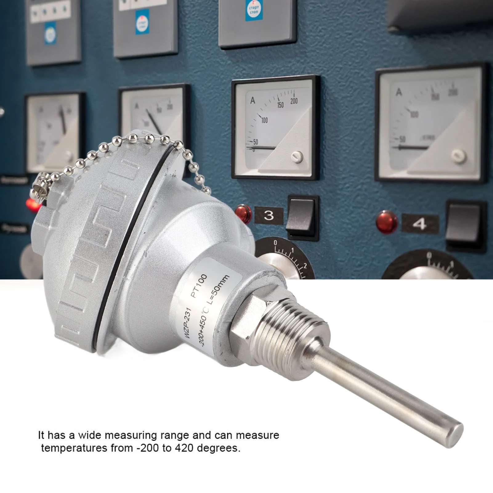 Widerstand Temperatur Detektor PT100 Temperatur Sensor Sonde 1/2 "NPT Gewinde Thermoelement Terminal Kopf Temperatur Sensor Image